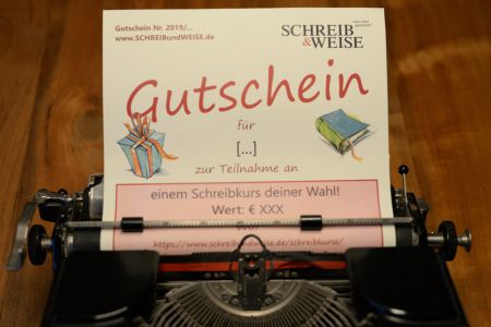 Gutschein in Schreibmaschine